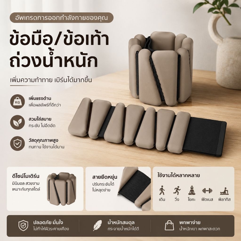 กำไลถ่วงน้ำหนัก ข้อมือ / ข้อเท้า (Adjustable Wrist & Ankle Weights)