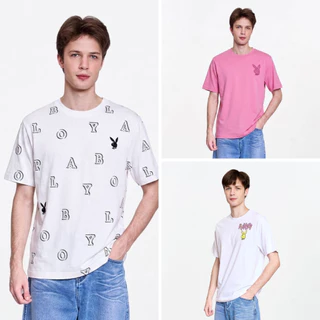 PLAYBOY 06PB เสื้อยืด เสื้อผ้าผู้ชาย/เสื้อ/เสื้อยืดสีชมพู รุ่น P1MT265TB032PK