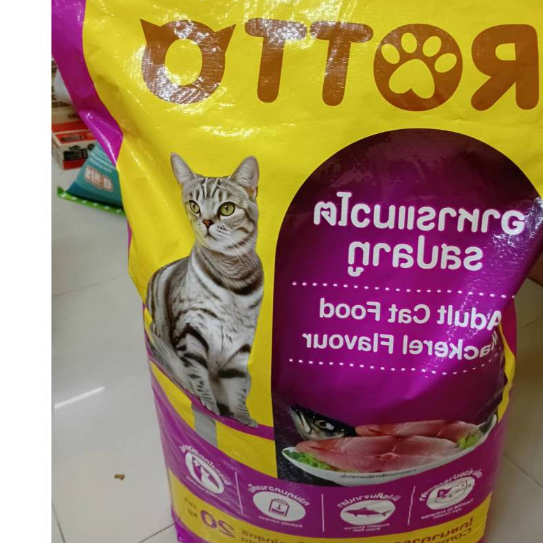Rotto ร๊อตโต อาหารแมวโต รสปลาทู (ไม่มีถุงแบ่งด้านใน)ขนาด 20 Kg
