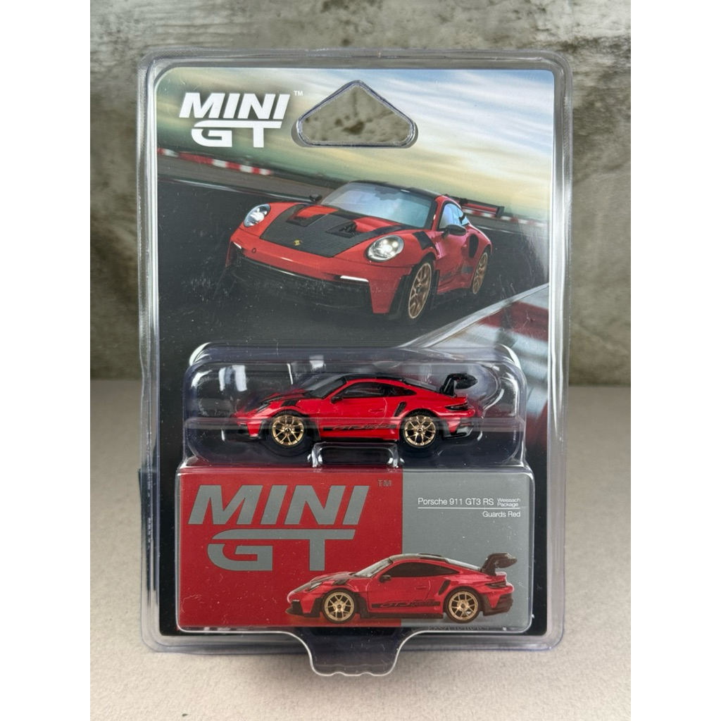 ▫️Porsche 911 (992) GT3 RS Weissach Package Guards Red MGT01060 #1060 Scale 1:64 ยี่ห้อ Mini gt