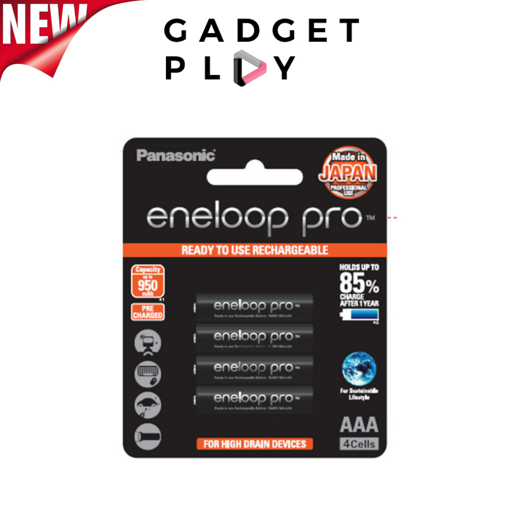 [กรุงเทพฯส่งด่วน] PANASONIC ENELOOP PRO AAA 950mAh แบตเตอรี่ชาร์จได้ 4 ก้อน