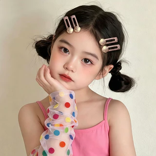 กิ๊บติดผมลายจุดสไตล์เรโทร กิ๊บติดผมรูปหัวใจ/สี่เหลี่ยมลายจุดน่ารัก สวยงามหวานแหวว