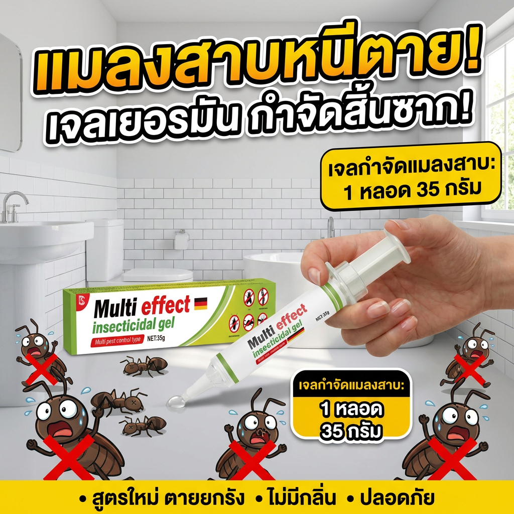 หยดเดียว ตายยกรัง HL เจลแมลงสาบ เจลกำจัดแมลงสาบ กำจัดแมลงสาบ 35g สูตรเข้มข้นพิเศษ เห็นผลเร็ว