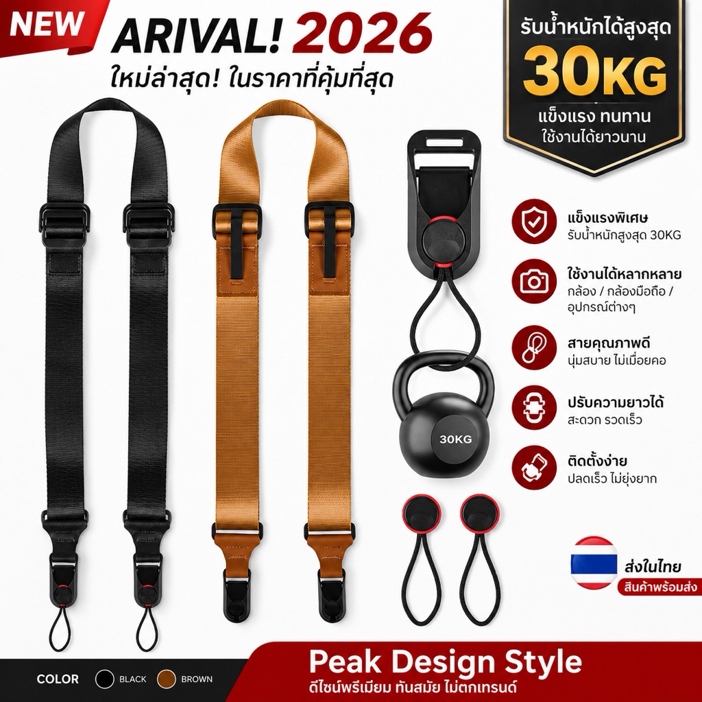 สายกล้อง แนว มาใหม่ Camera Strap Dslr Mi2026 Peak Design mirrorless คุณภาพดี เหมือนใช้ของแท้