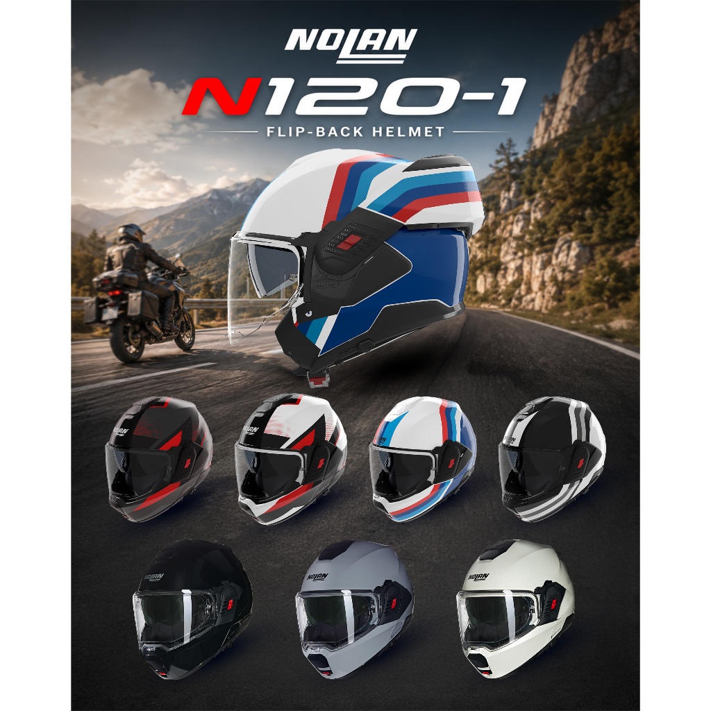 [NOLAN N120-1] หมวกกันน็อคทัวร์ริ่ง Flip-Back ยอดนิยมจาก NOLAN ส่งไว พร้อมรับประกัน 5 ปีจากโรงงาน