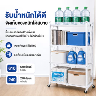 EcoIron Studio ชั้นวางเหล็กพับได้ 5 ชั้น ไม่ต้องขันน็อต (ขาว/ดำ) แกะกล่องใช้ได้ทันที พับเก็บสะดวก กันสนิม รับน้ำหนักเยอะ