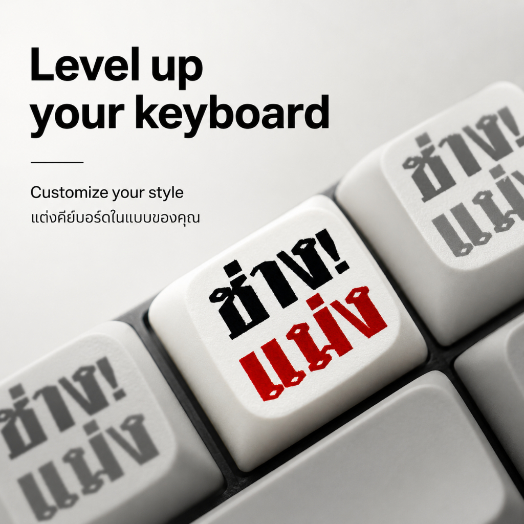 คีย์แคปแต่งคีย์บอร์ด ข้อความ “ช่างแม่ง” คำกวนวัยทำงาน สำหรับ Mechanical Keyboard