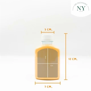 ขวดpet ทรงแบนเตี้ย 200 ml. ( แพ็ค 20 ขวด พร้อมฝา ) ฝามีให้เลือกสีขาว/ดำ NY168 Packaging