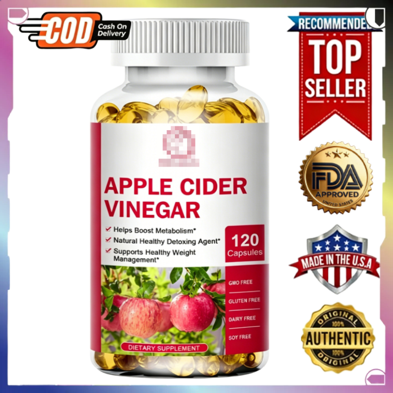 ACV Apple Cider Vinegar รองรับระบบภูมิคุ้มกันและปรับสมดุลคอเลสเตอรอ ลดหิวจุกจิก 120แคปซูล