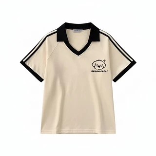 เสื้อปกทรงสเก็ตสวยๆผู้หญิงแฟชั่นมาใหม่ oversize เสื้อผ้าสาวอวบไซส์ใหญ่น่ารักๆ เสื้อยืดแขนสั้นลําลองทรงหลวมสไตล์เกาหลี