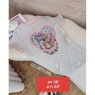 U2 เสื้อยืดผ้าสลาฟ ลายการ์ตูน แต่งกุ๊นขอบ