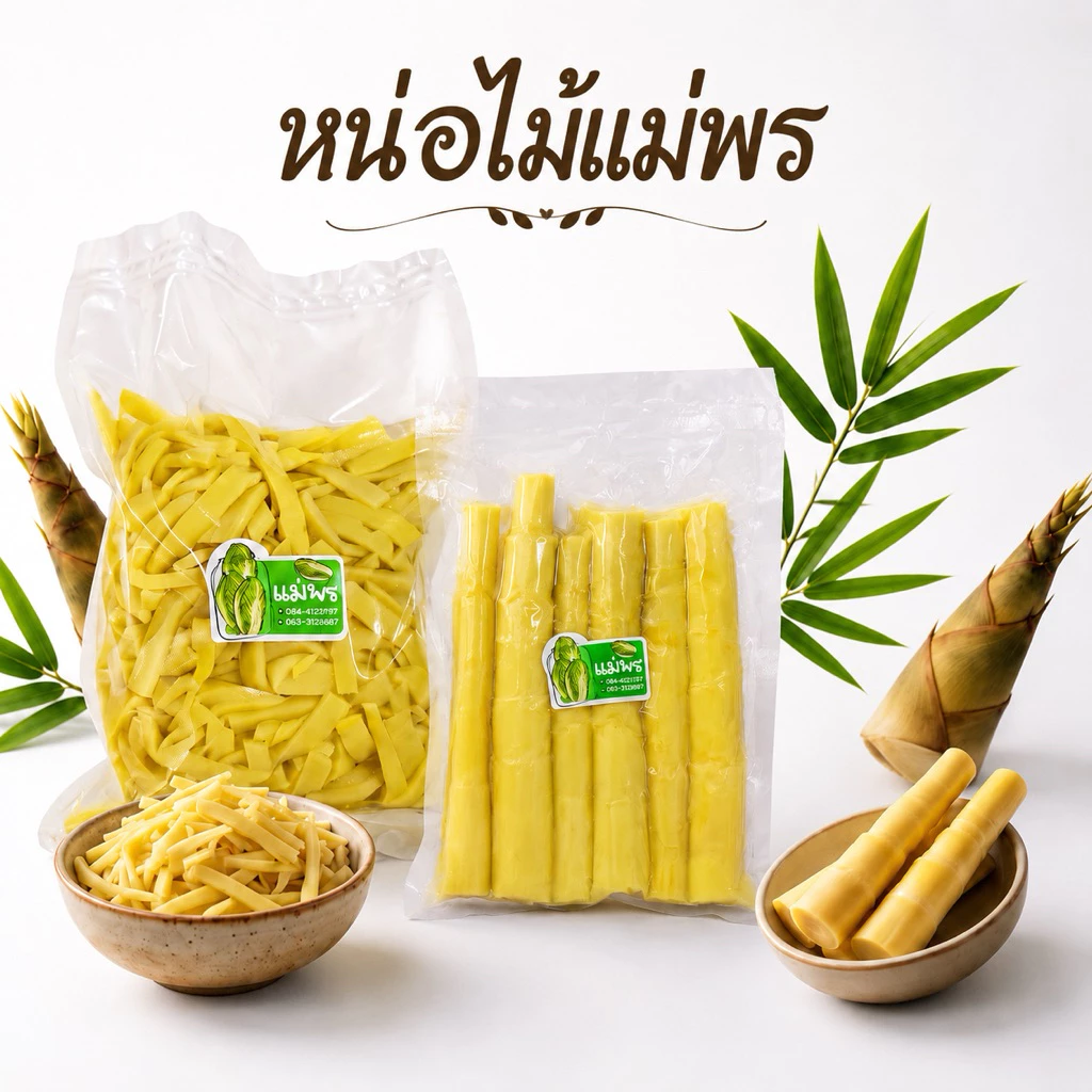 หน่อไม้รวก หน่อไม้เหลือง เนื้ออ่อน แม่พร