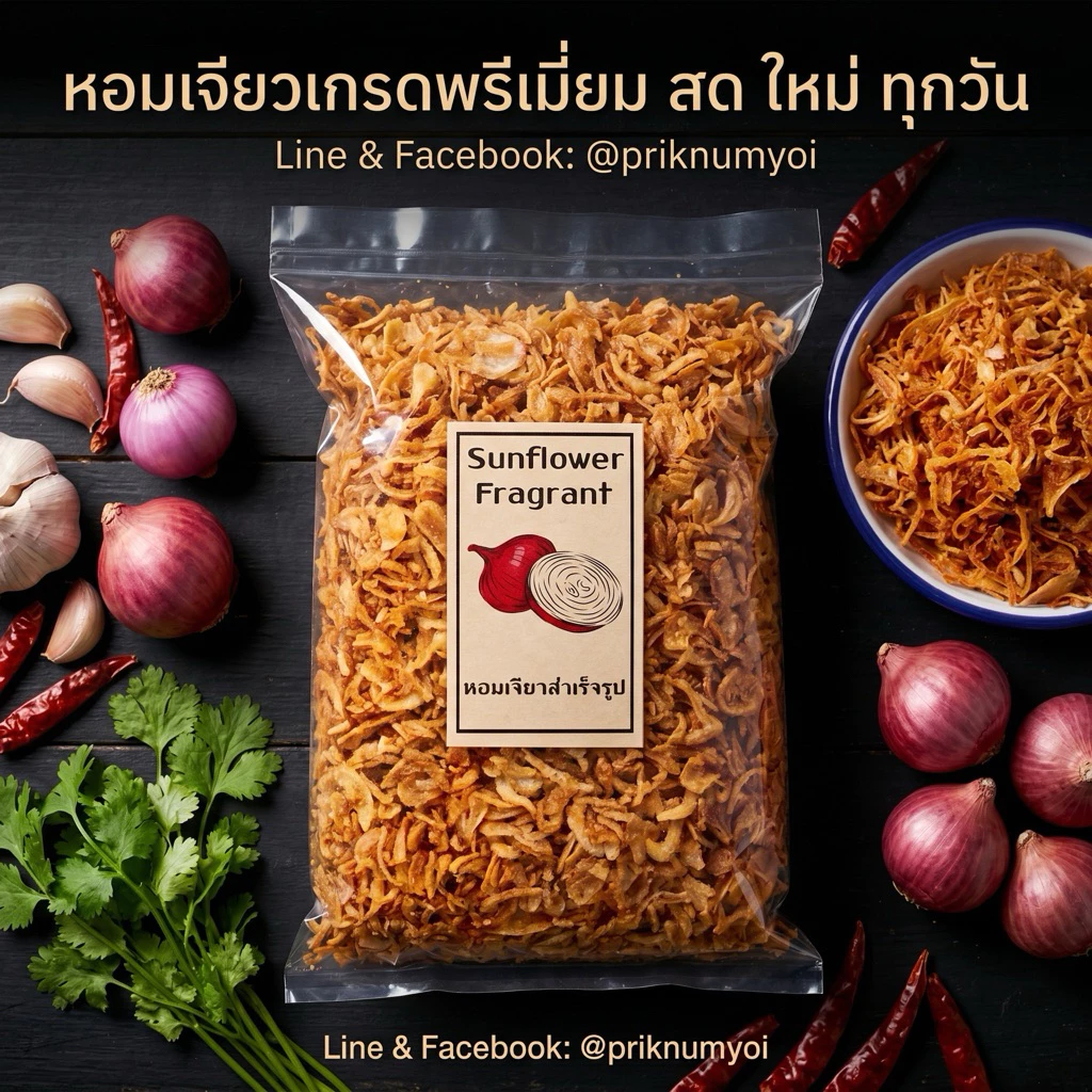 หอมเจียวสำเร็จรูป 500 กรัม Sunflower