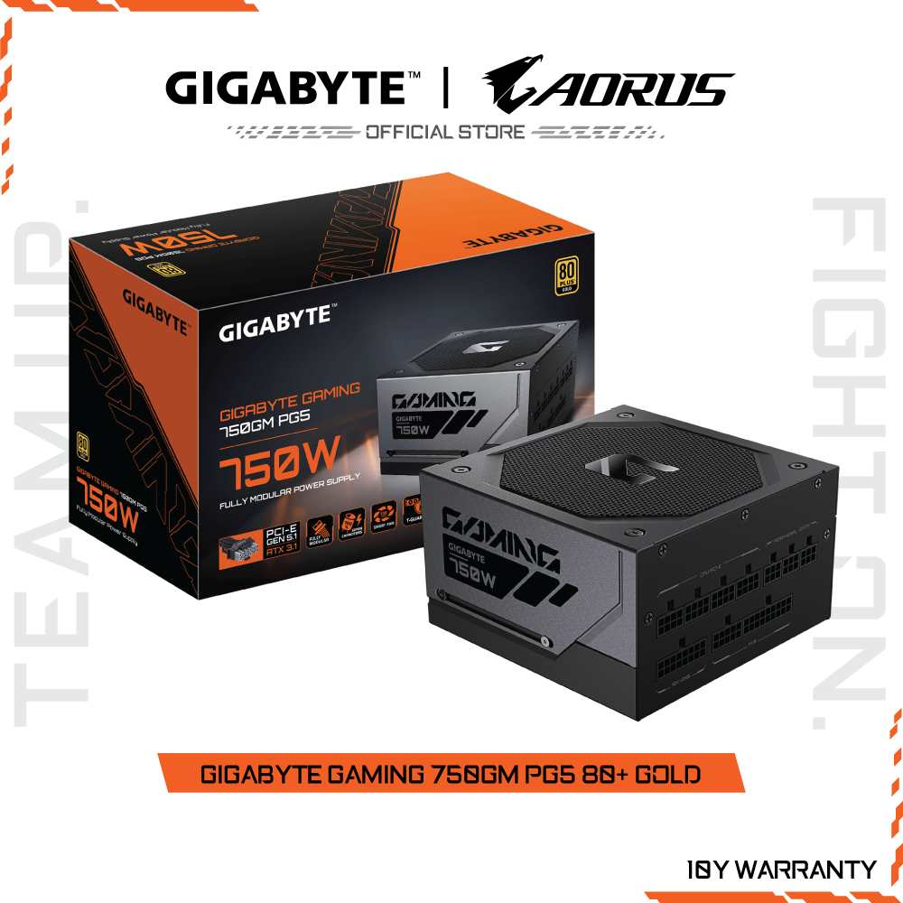 GIGABYTE GAMING 750GM PG5 80+ GOLD FULL MODULAR อุปกรณ์จ่ายไฟ (GP-GME750GM PG5)