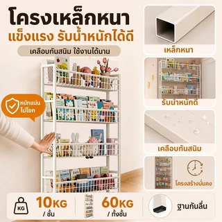 ผลิตจากเหล็ก 👍188cm ชั้นวางหนังสือ 6 ชั้น แข็งแรง ทนทาน ประหยัดพื้นที่ ชั้นวางอเนกประสงค์