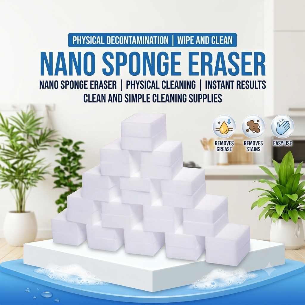Magic Nano Sponge Eraser Scrubber Instant Stain Remover Physical Cleaning for Kitchen Home