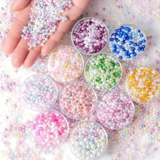 ลูกปัดไม่มีรู 10g 3-8mm ลูกปัดเลียนแบบทรงกลมสี ABS อุปกรณ์ตกแต่งเครื่องประดับ