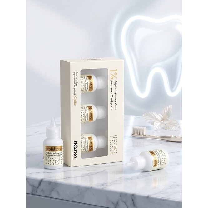 Nobaton. 1% Alpha Hydroxy Acid Ampoule Toothpaste 35g.x3tubes