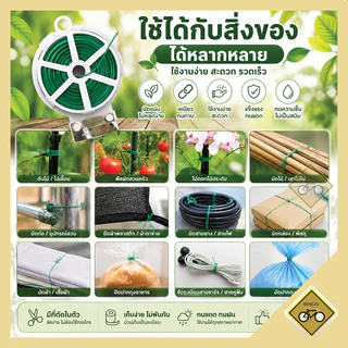 ลวดมัดต้นไม้หุ้มพลาสติก อเนกประสงค์ แข็งแรง ทนทาน พร้อมที่ตัดสาย ความยาว 20/50/100