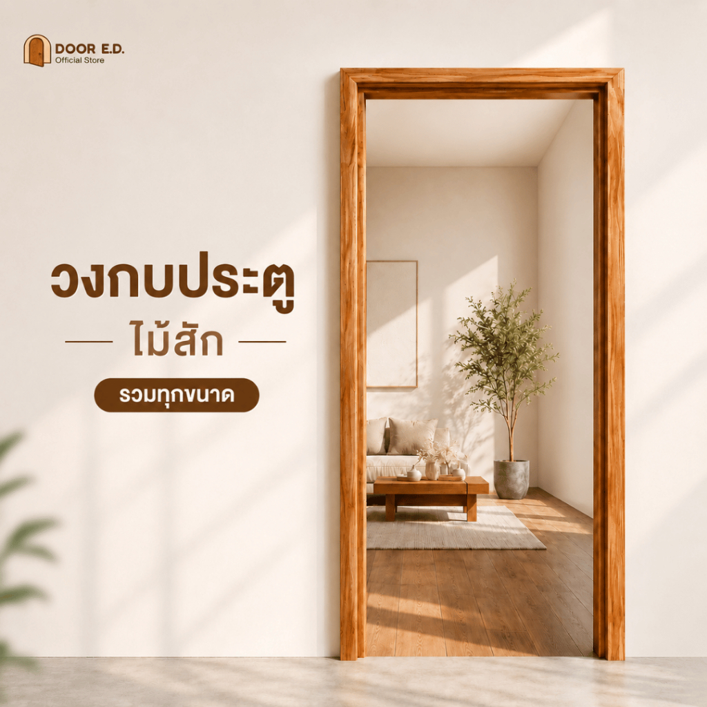 วงกบประตูไม้สักแท้ งานไม้แต่งบ้าน รีโนเวทบ้าน บานเดี่ยว บานคู่ ผลิตจากโรงงาน