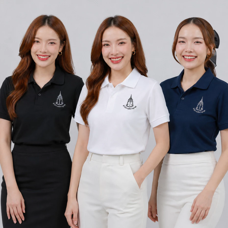 Ananya เสื้อโปโล สำนักงานอัยการสูงสุด งานปักอกซ้ายจุดเดียว ❌ไม่มีกระเป๋า ชาย/หญิง อก34-52นิ้ว