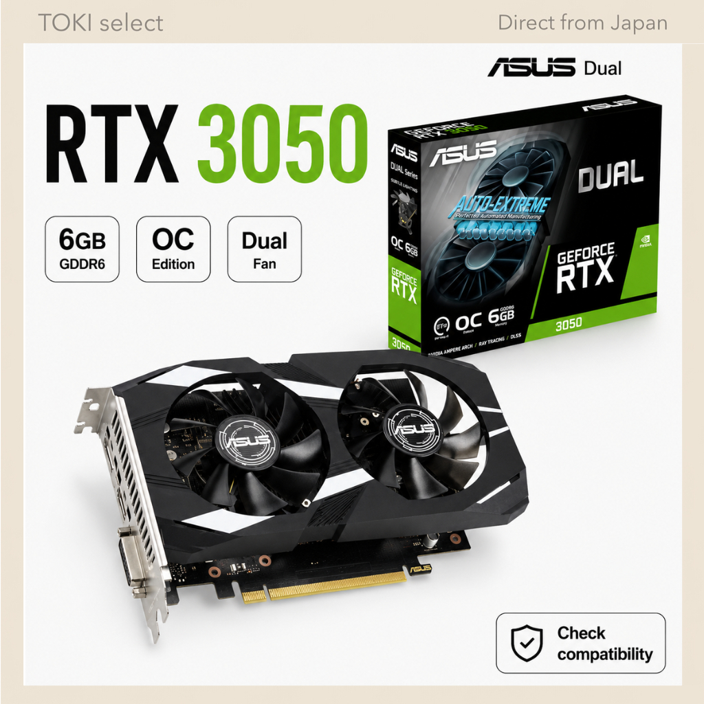 ASUS Dual GeForce RTX 3050 OC 6GB GDDR6 Graphics Card DUAL-RTX3050-O6G