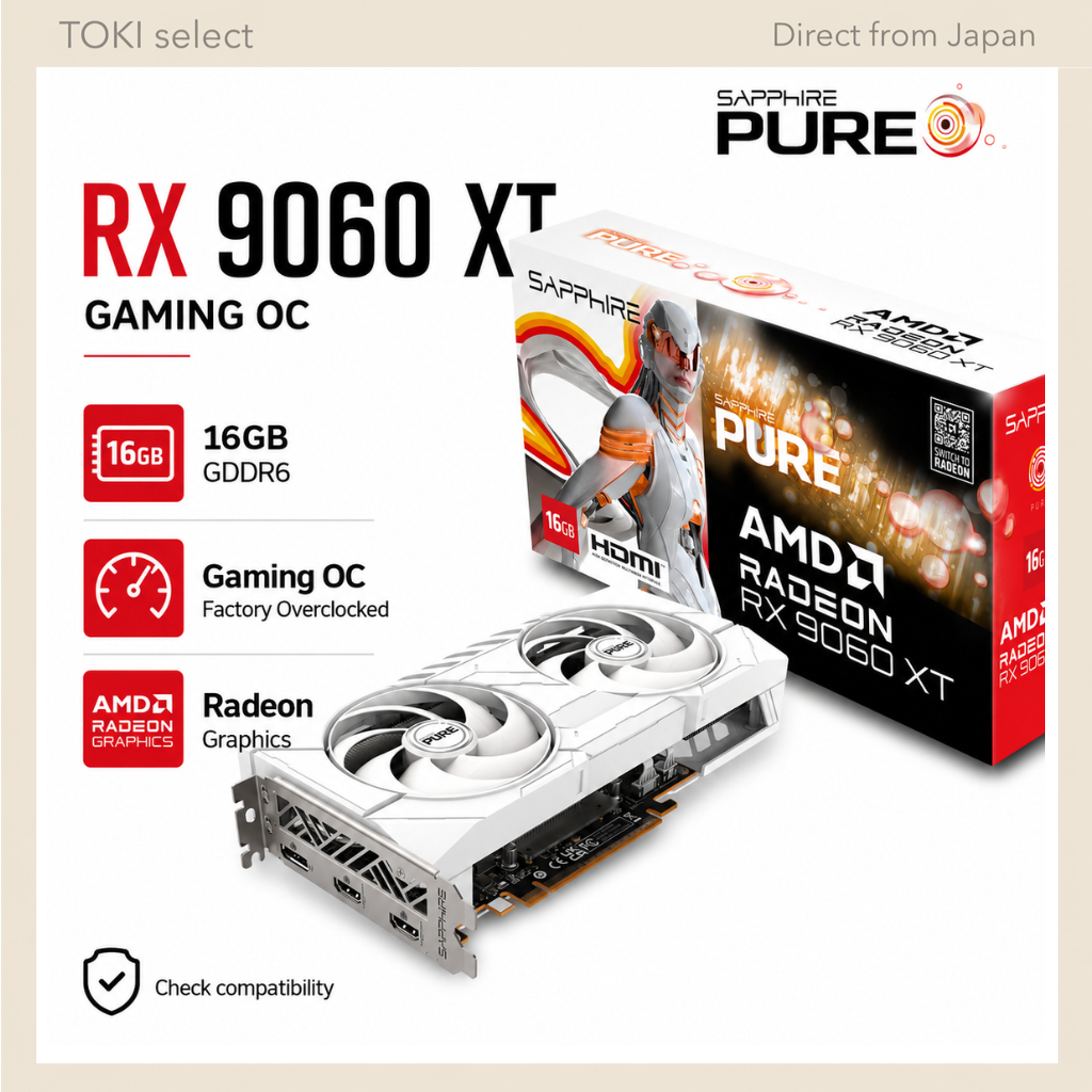 SAPPHIRE PURE Radeon RX 9060 XT GAMING OC 16GB Graphics Card 11350-02-20G