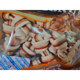 1284 Chicken Bacon / ขนมสุนัข ขนมหมา กระดูกผูก(เล็ก) พันชิคเก้นเบคอน บาร์บีคิว 10ชิ้น ***1แถม1 138บาท