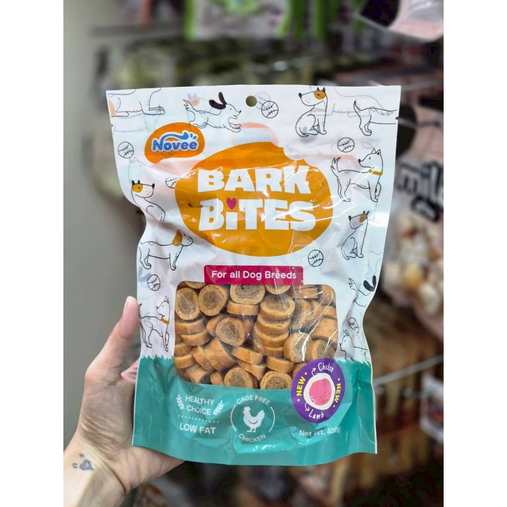 Novee سكاكر كلاب Bark Bites دجاج وجبن 400 غ — صورة 5