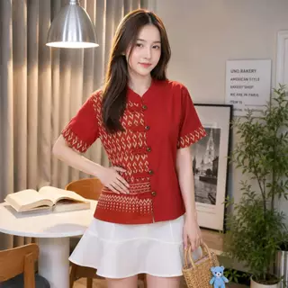 เสื้อผ้าฝ้ายแต่งลายตะขอ - แต่งลายทูโทน