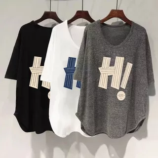 พร้อมส่งในไทย**เสื้อยืดโอเวอร์ไซส์ มีหลายขนาด สกรีนลายด้านหน้า ไม่หนา Y346