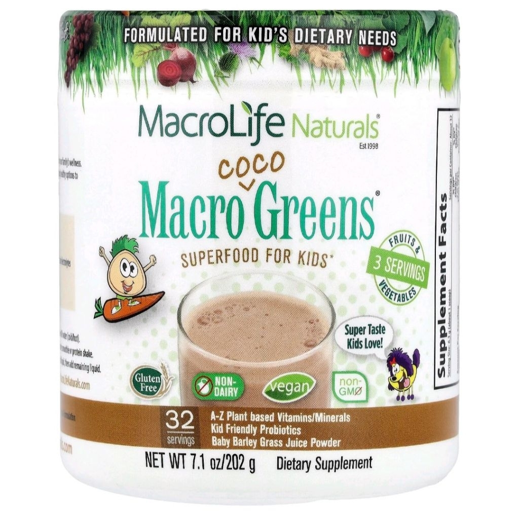 Macrolife Naturals, Macro Coco Greens, Superfood For Kids, 7.1 oz (202 g)