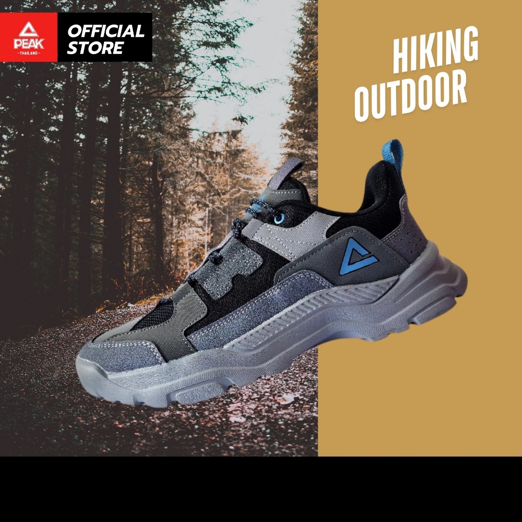 (ลดเกิน 60%) PEAK "Hiking" E233511G รองเท้าเดินป่า ปีนเขา แคมป์ปิ้ง ทำกิจกรรม Outdoor ต่างๆ เบา ใส่สบาย พื้นทน ระบายดี