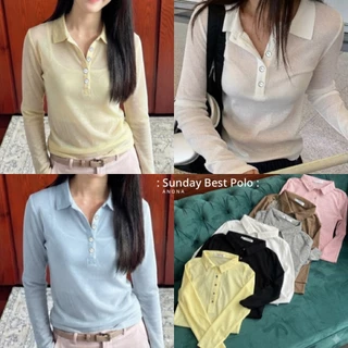 Sunday Best Polo เสื้อโปโลแขนยาวผ้าแอร์รี่