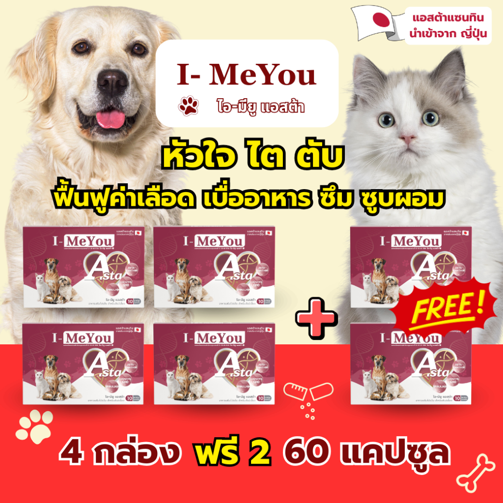 [4 กล่อง ฟรี 2 / 60 แคปซูล] ไอ-มียู (แอสต้า) ฟื้นฟูตับ ไต หัวใจ ชะลอวัย และ ความเสื่อมของร่างกาย
