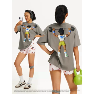 CryingCenter เสื้อยืดคอกลม ผ้านุ่ม Fitness Girl T-Shirt