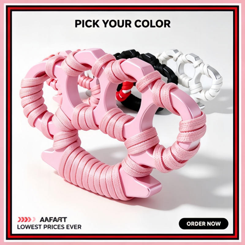 4 Finger Steel Knuckle Duster Anti-slip Braided Wrap Pocket Portable Personal Self Defense Safety To