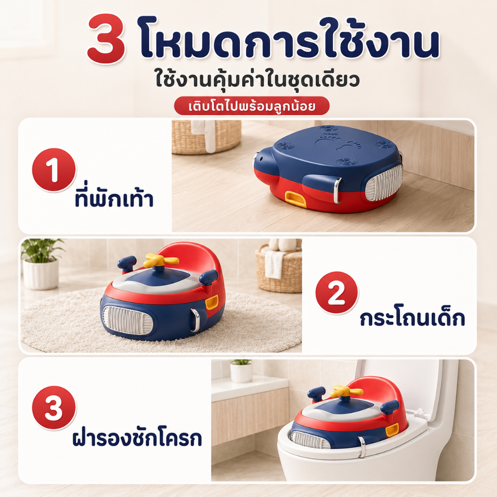 กระโถนเด็กมัลติฟังก์ชั่น ชักโครกเด็กจำลอง รูปที่ 8