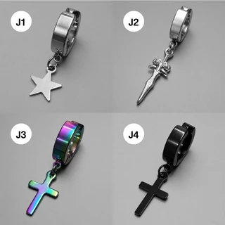 ต่างหูหนีบ ต่างหูห่วง ต่างหูผู้ชาย รหัส (J) จำนวน 1 ข้าง