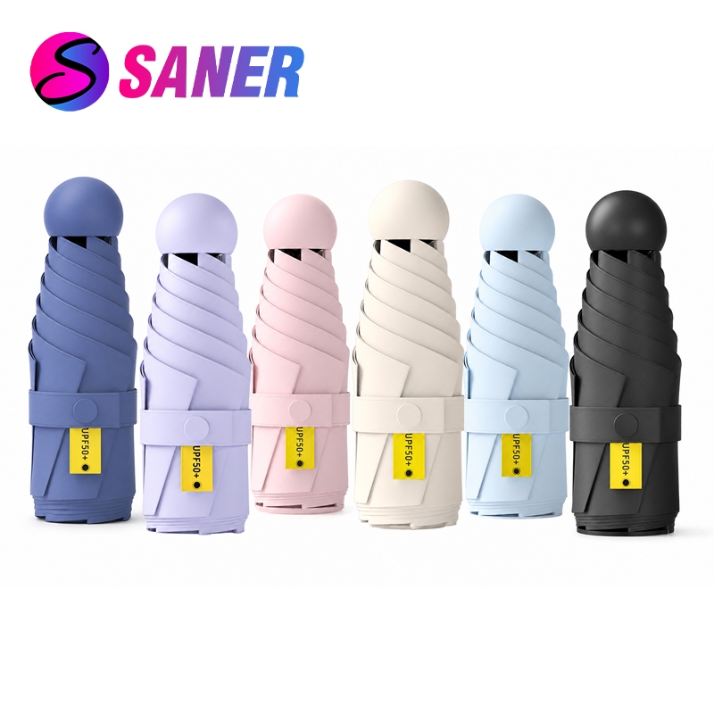 ร่มแคปซูล ร่มสีมินิมอล กัน UV ไซส์พกพา กันยูวี 100% ขนาดเล็ก กันฝนและแสงแดด น้ำหนักเบา พกพาสะดวก