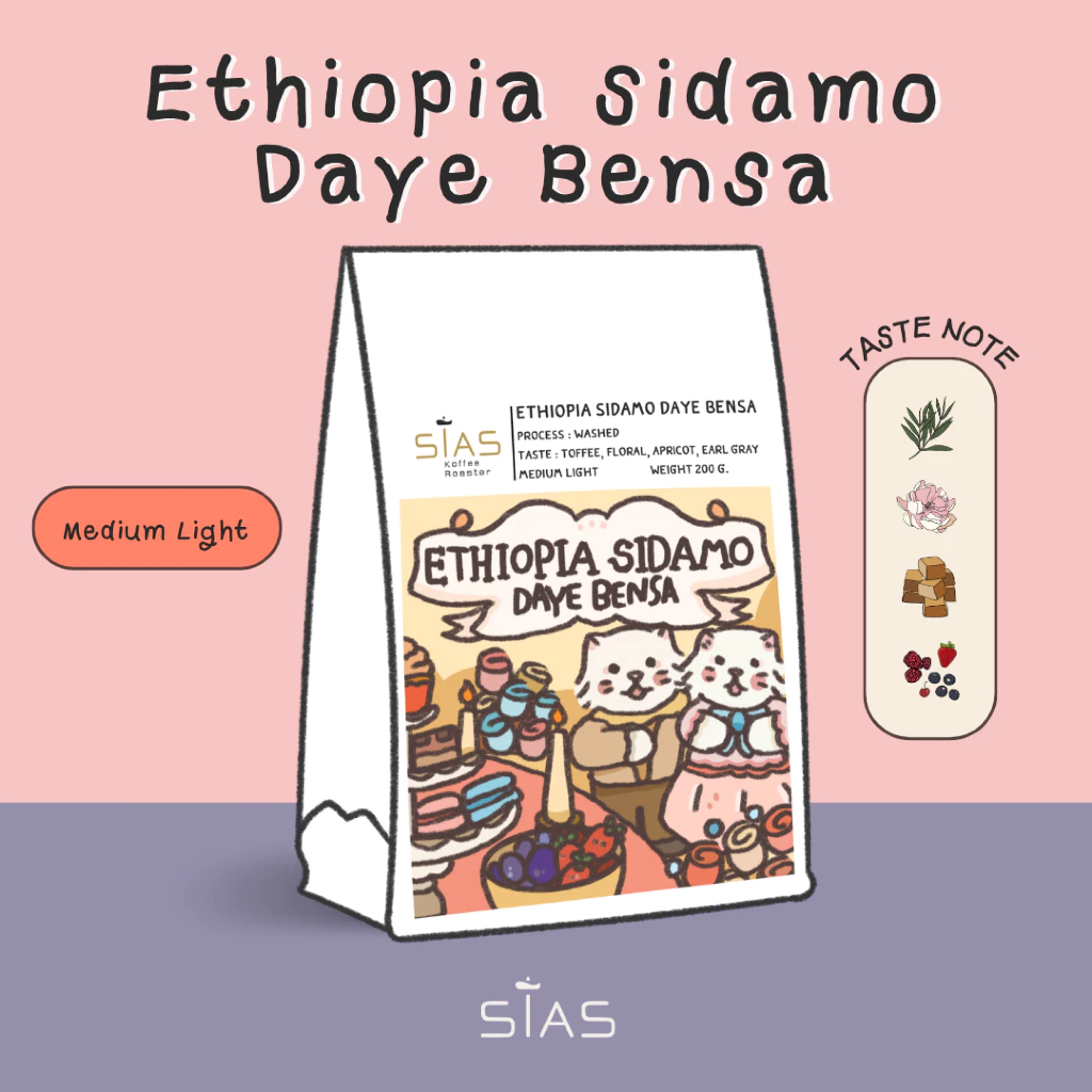 เมล็ดกาแฟคั่ว Ethiopia Sidamo Daye Bensa By Sias Koffee Roaster
