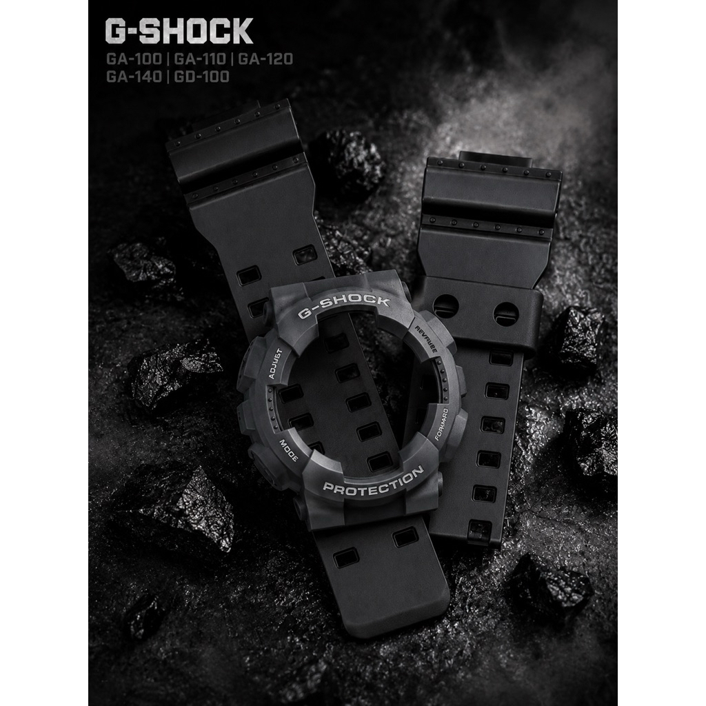 G-Shockกรอบสาย รุ่น GA-100,GA-110,GA-120,GA-140 สายสีดำ กรอบสีเทาเข้ม