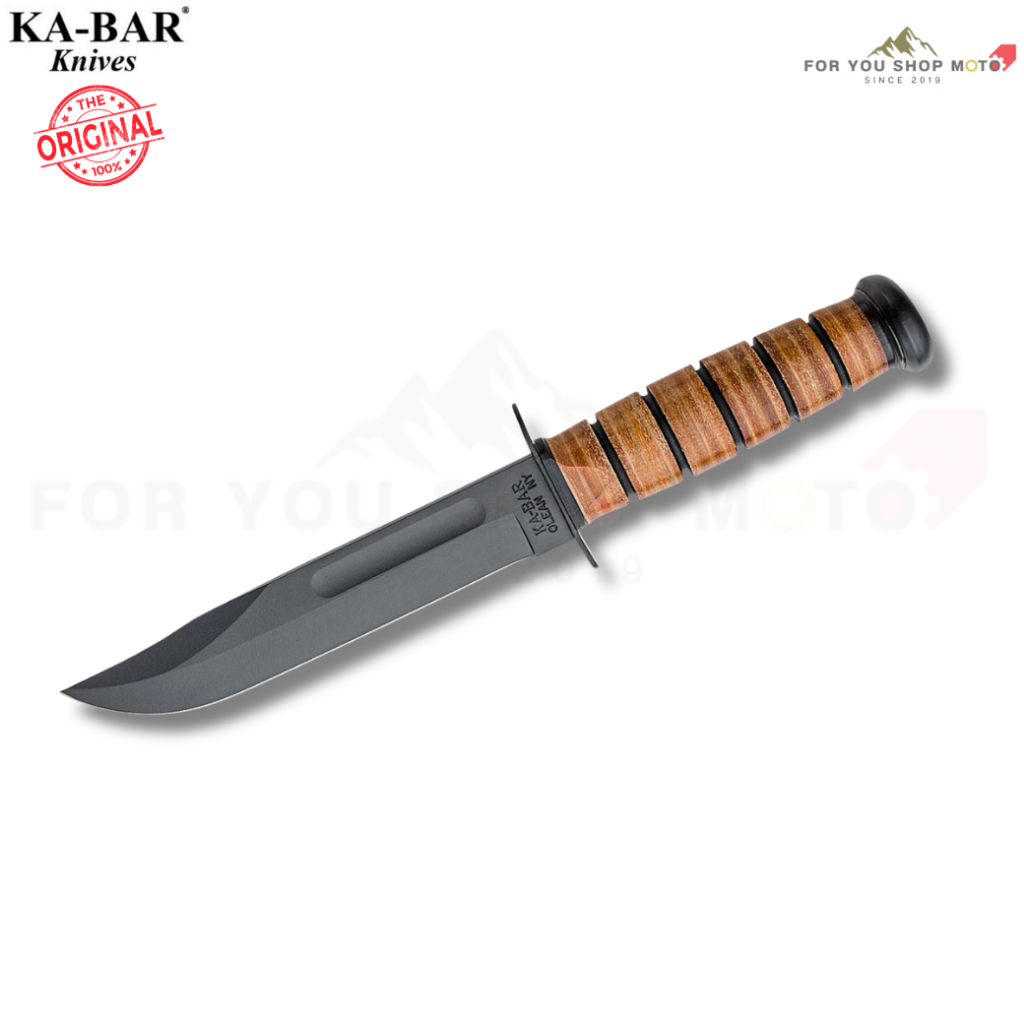 KA-BAR 1220 US Army Fighting Knife มีด Fixed 7 นิ้ว เหล็ก 1095 Carbon Steel ด้ามหนังแท้ พร้อมซองหนัง