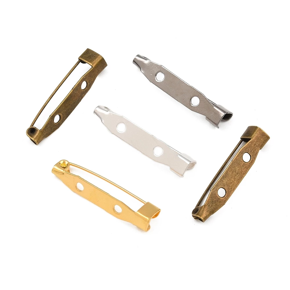 เข็มกลัดซ่อนปลาย เหล็ก แบบมีแป้นบาร์ แพ็ค 100/50 ชิ้น เลือกสี/ขนาด