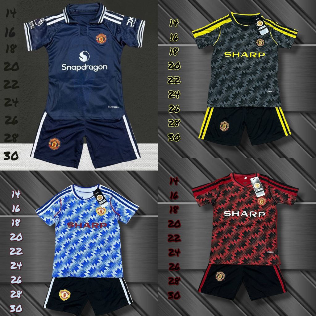 ชุดกีฬาเด็ก⚽(เสื้อ+กางเกง)2-12 ปี💕ผ้าใสสบาย แห้งง่าย💯
