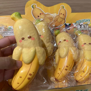 Squishy กล้วยหอมปอกเปลือก ของเล่นบีบนุ่ม กลิ่นหอม คืนตัวช้า ของสะสม