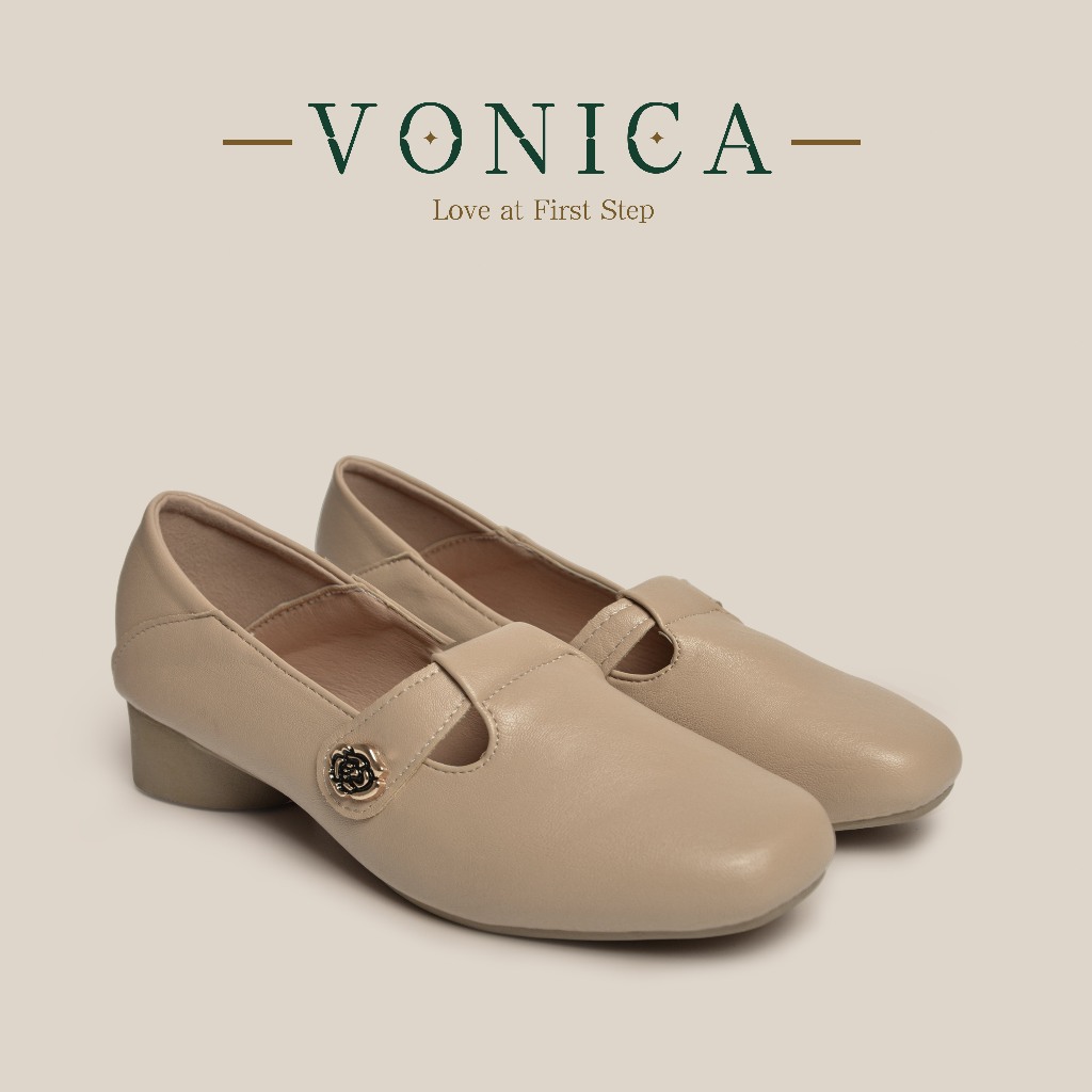 VONICA รองเท้าโลฟเฟอร์ผู้หญิง รองเท้าหนัง ส้นเตี้ย รองเท้าทำงานผู้หญิง