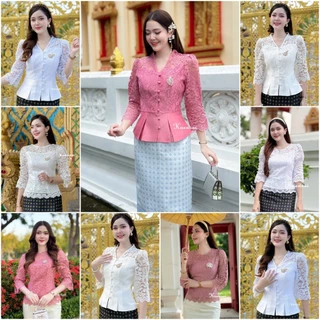 เสื้อรุ่น-ราชาวดี (เฉพาะงาน ซิปหลังแนะนำเผื่อ 1ไซส์) เสื้อลูกไม้อัดกาวทั้งตัว แพทเทริ์นพอดีตัว