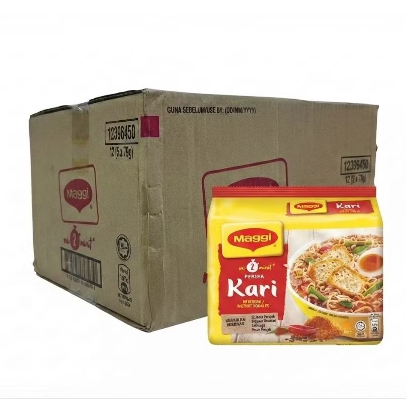 [ ยกลัง 60 ห่อ] Maggi Kari มาม่าแม็กกี้ รสผงกะหรี่ แพ็คละ 5 ห่อ* 79g