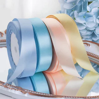 ริบบิ้นผ้าซาติน หน้ากว้าง 2.5CM ยาว 25 หลา ริบบิ้นทำโบว์ ตกแต่ง ริบบิ้นตกแต่ง DIY (พร้อมส่ง)